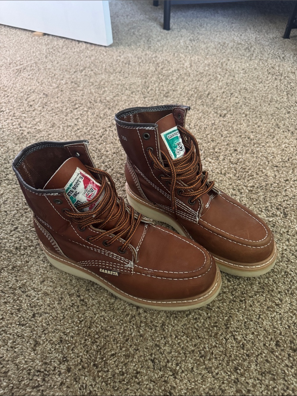 Carreta Brown Leather Work Boots